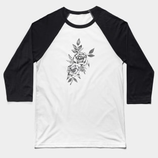 Dot work roses black ver. Baseball T-Shirt